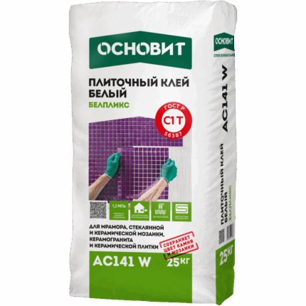 Белпликс AC141 W Белый плиточный клей 25 кг