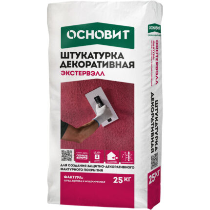 Экстервэлл OS-2.5 WK Декоративная штукатурка, фактура короед белая 25 кг