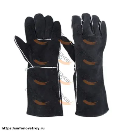 Краги сварщика цельноспилковые пятипалые чёрные - 10 (XL)