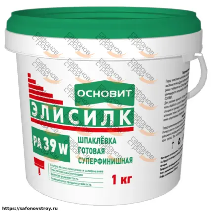 Элисилк PA39 W Шпаклевка готовая суперфинишная 1кг