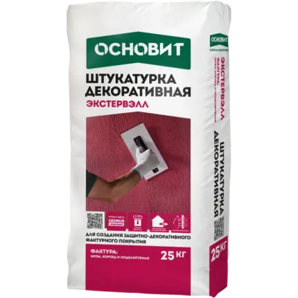 Экстервэлл OS-1.5 WK Декоративная штукатурка, фактура короед белая 25 кг