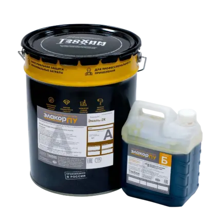 Элакор-ПУ Эмаль 2К для асфальта RAL7040 24 кг