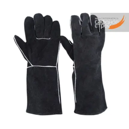 Краги сварщика цельноспилковые пятипалые чёрные - 10 (XL)