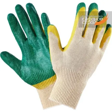 Перчатки строительные трикотажные с двойным латексным обливом - 10 (XL)
