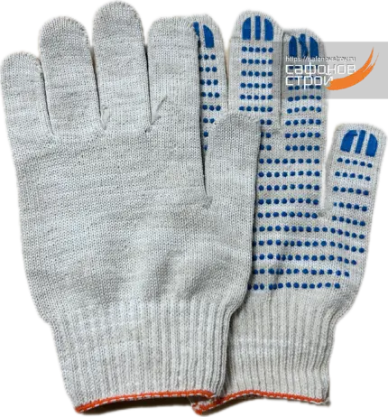 Перчатки х/б специалист стандарт с ПВХ точками серые
