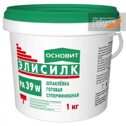 Элисилк PA39 W Шпаклевка готовая суперфинишная 1кг