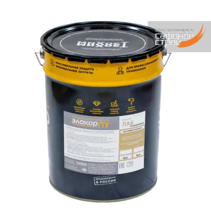 Элакор-ПУ Лак Полуматовый Однокомпонентный 18 кг