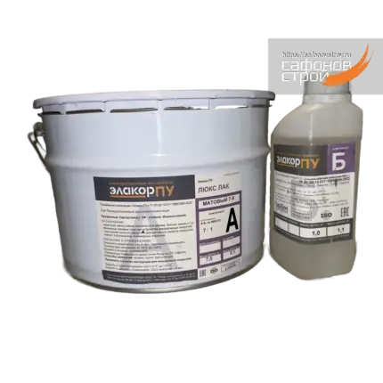 Элакор-ПУ Люкс Лак-Р Матовый Светостойкий 8 кг